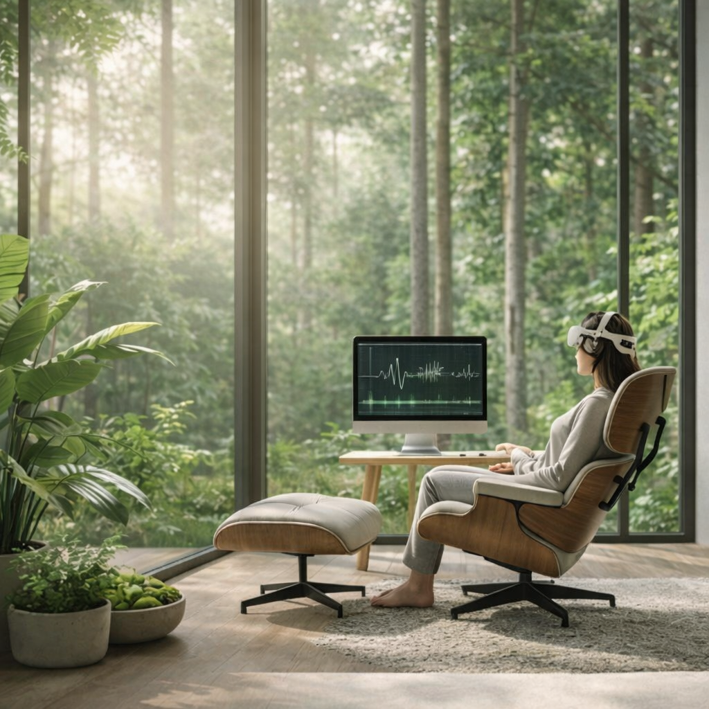 Sesja biofeedback w lesie